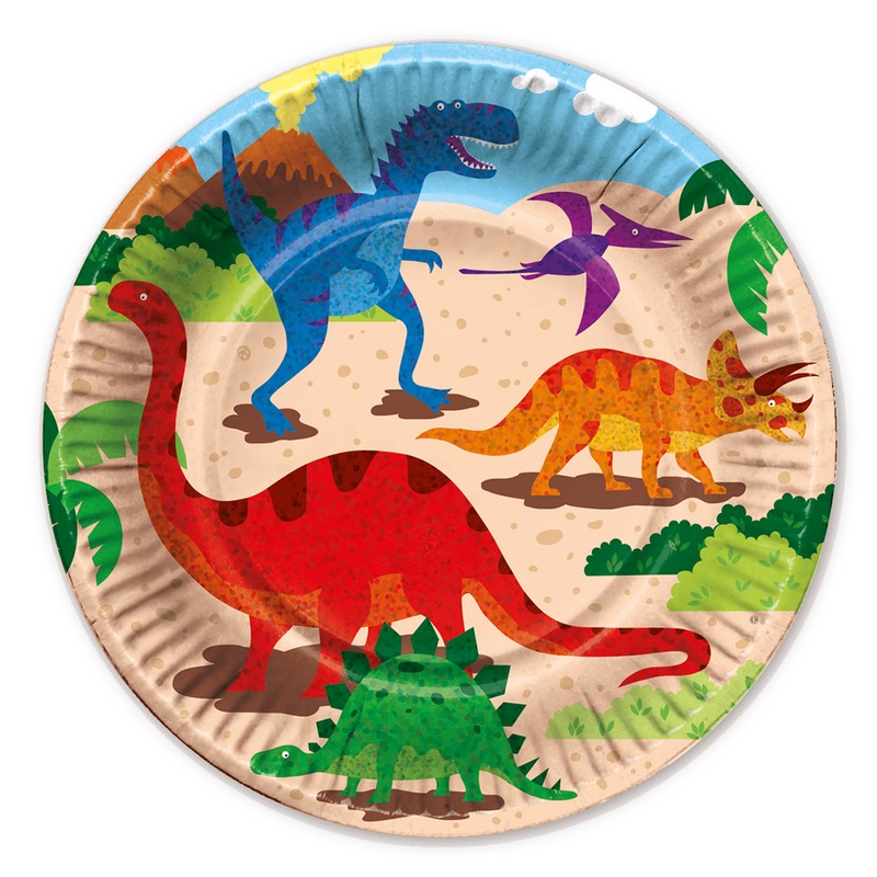 6 Dino Mania Party Plates 22cm
