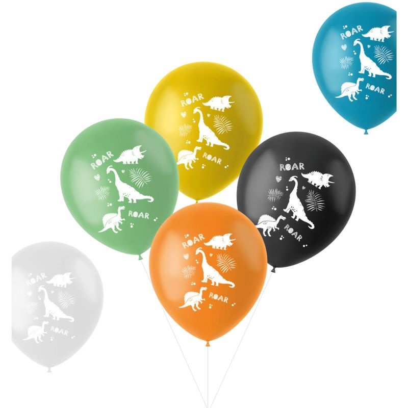6 Little Dino latex balloons 33cm