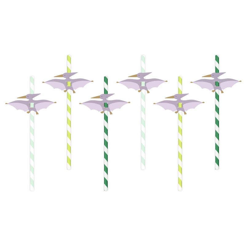 6 straws - Jurassic Party 19,5cm