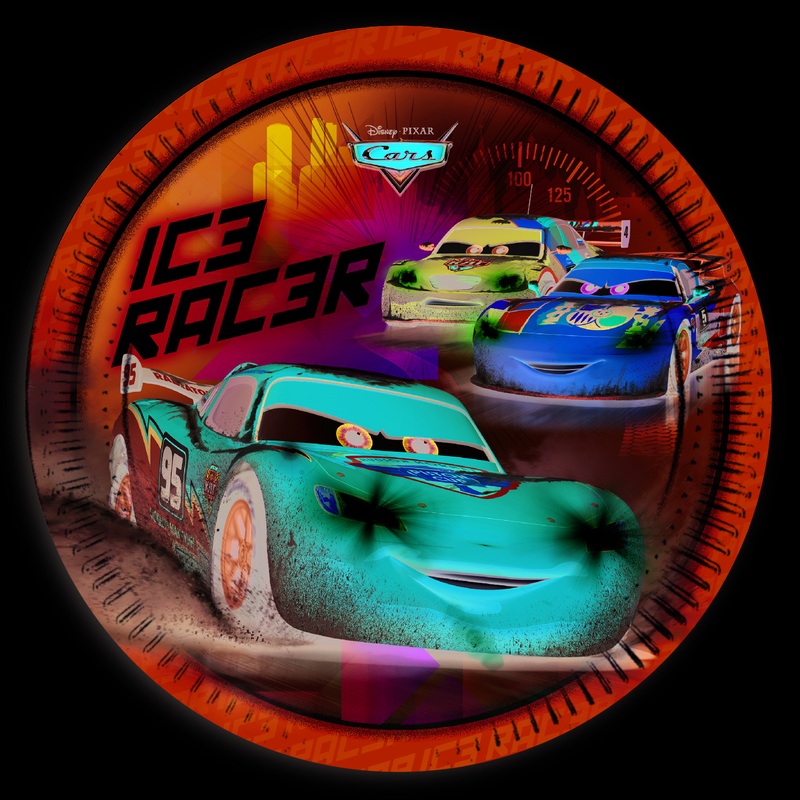 8 Cars Ice Racer paper plates 23cm