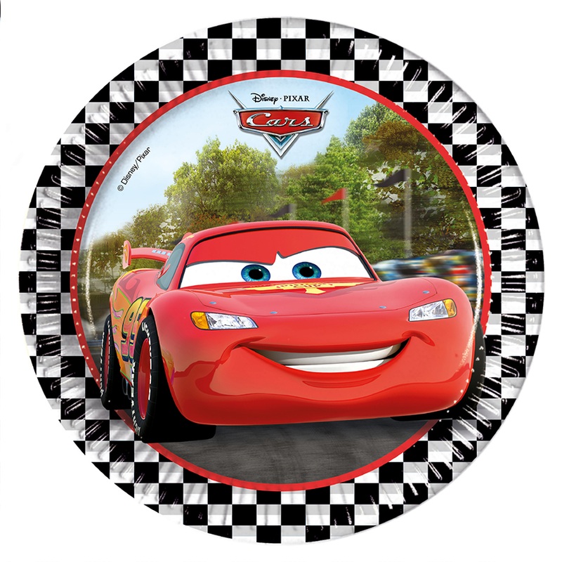 8 Cars racing driver champion paper plate 20cm