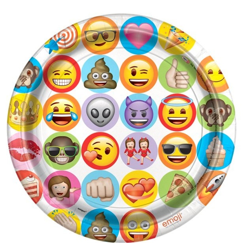 8 Emoji paper plates 22cm