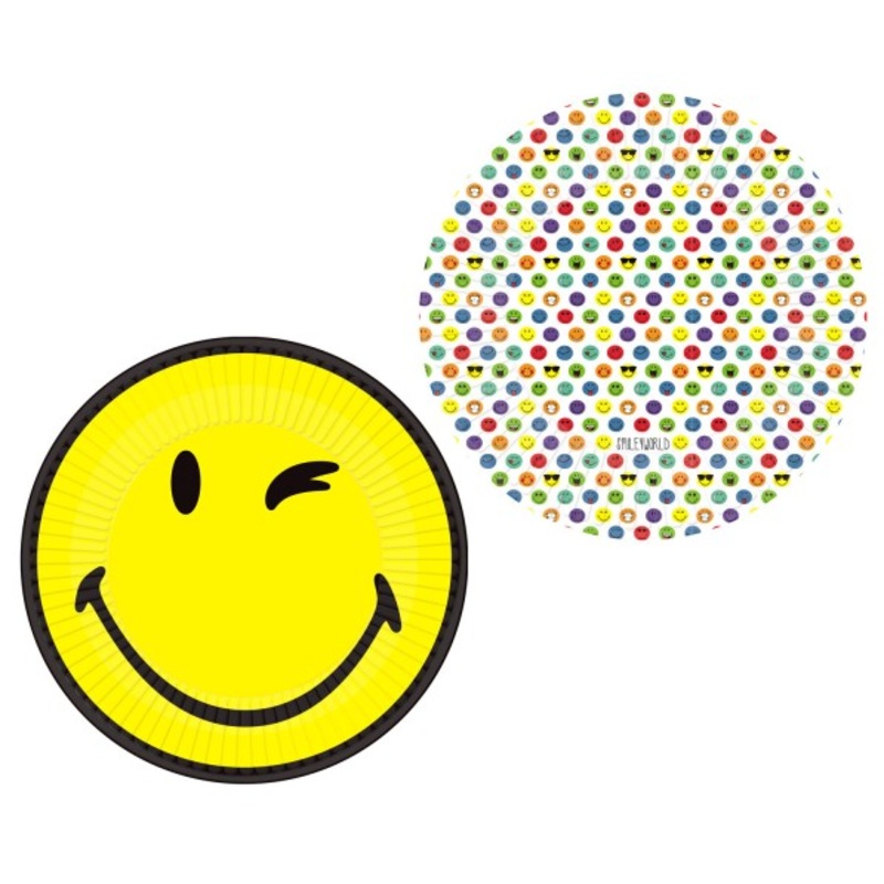8 Happy Smile paper plates 23cm