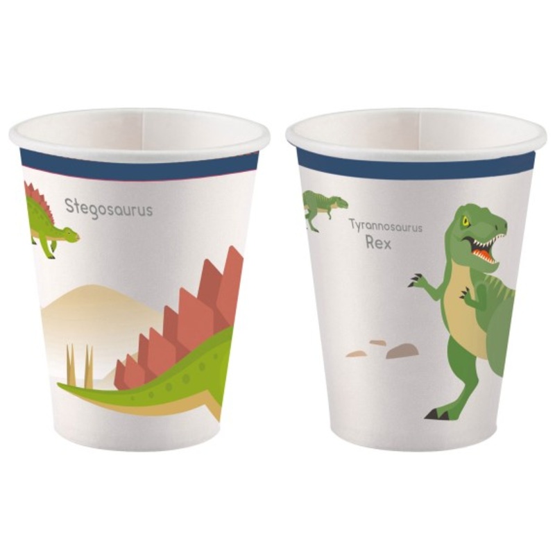 8 paper cups Happy Dinosaur 250ml