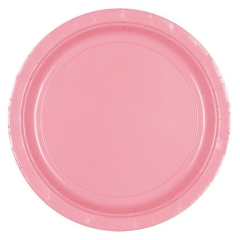 8 pink paper plates Geneva 17cm