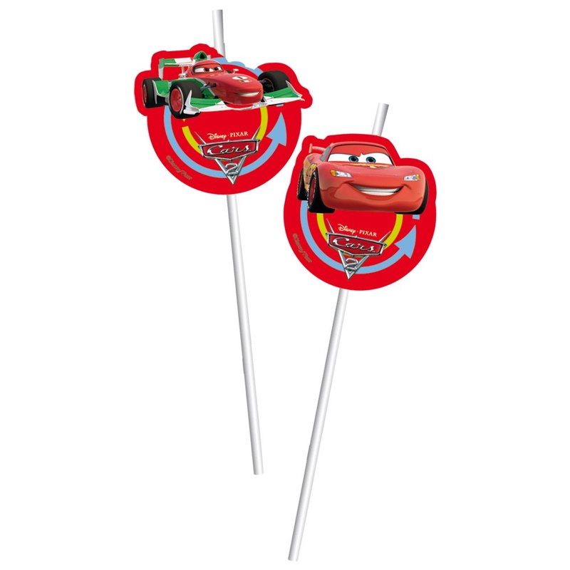 Cars Formula 6 Flexi Straws 24cm