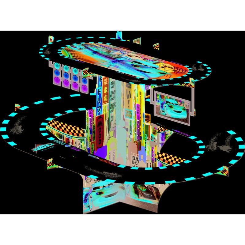 Cars Neon City 3D Cupcake Stand
