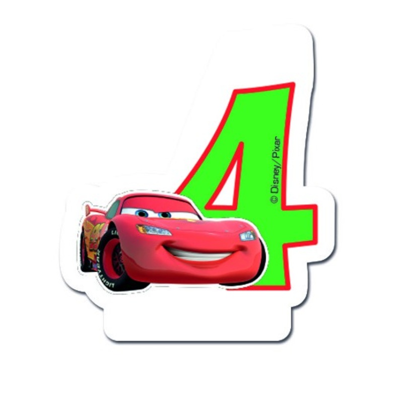 Cars Neon City cake candles number 4