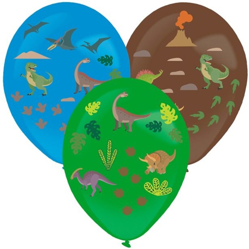 Dino motifs latex balloon 35.5cm