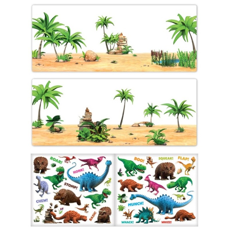 Dinosaur scenes stickers