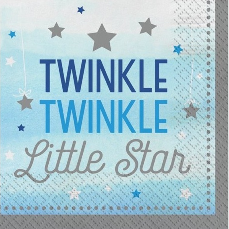 16 Blue Little Star Napkin 33cm