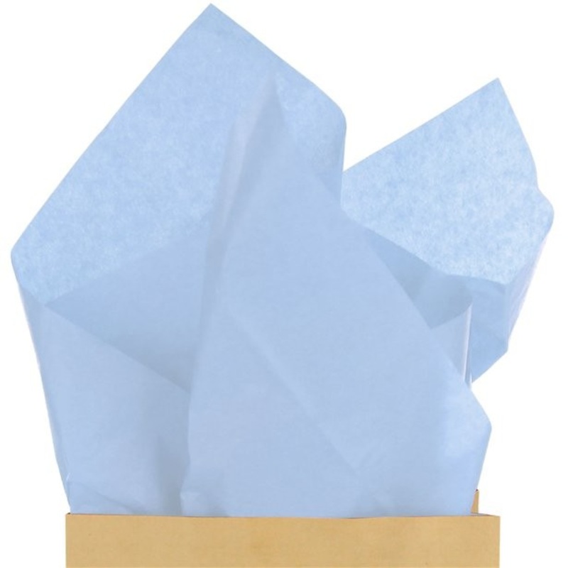 20 baby blue tissue paper sheets 50cm