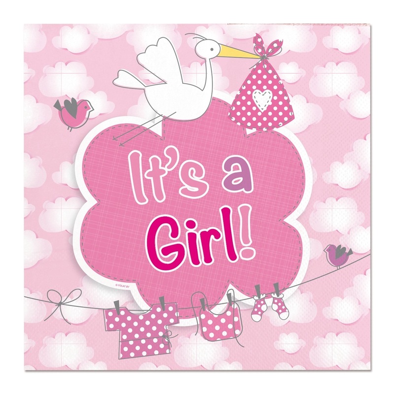 20 napkins Adebar Its A Girl 25x25cm