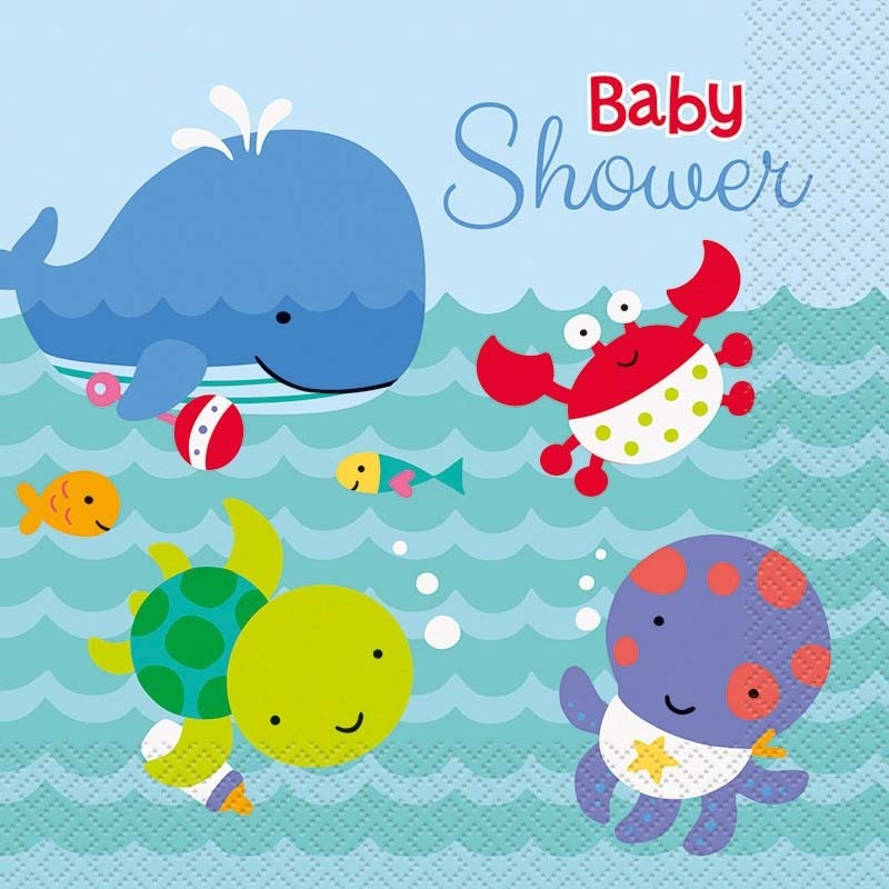 20 Sea Friends Party Napkins Baby Shower 33cm
