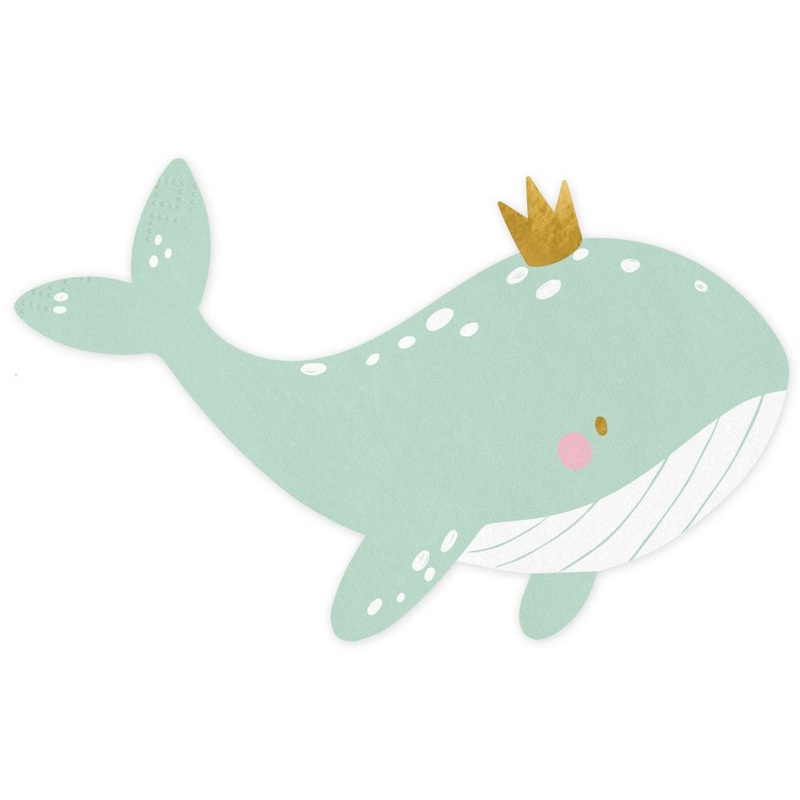 20 small whale napkins 16cm