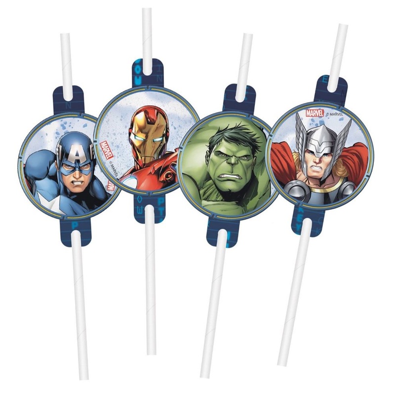 4 straws Avengers Heroes