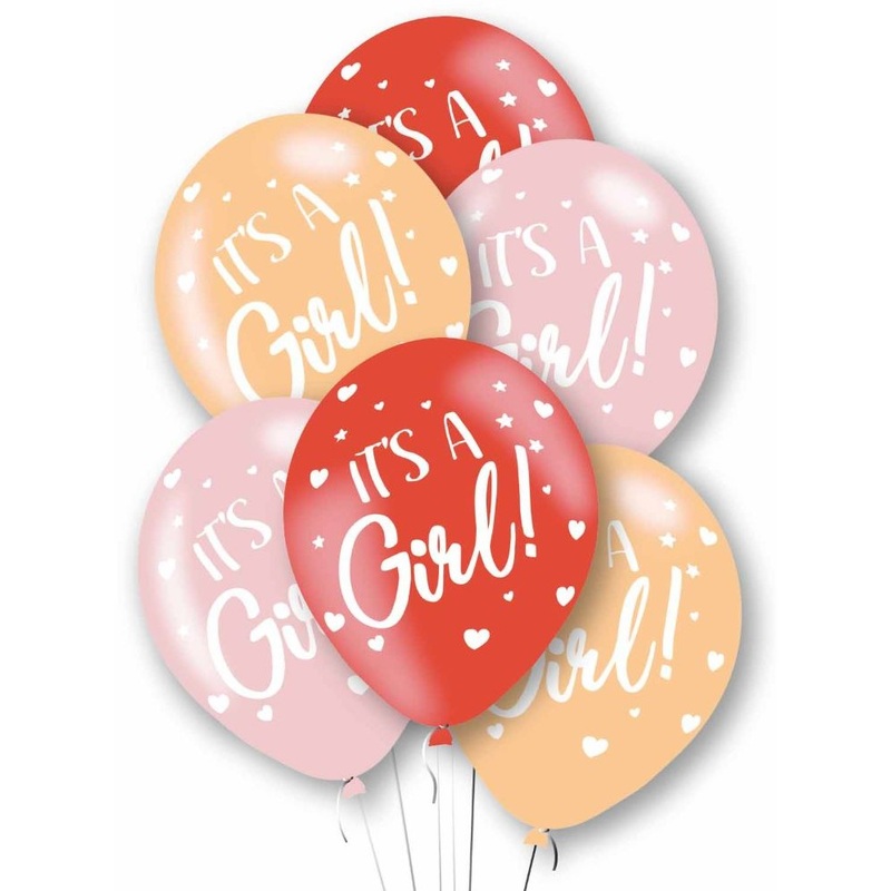 6 Its a Girl latex balloons 27.5cm