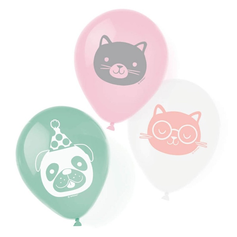 6 latex balloons Happy Animals 23cm