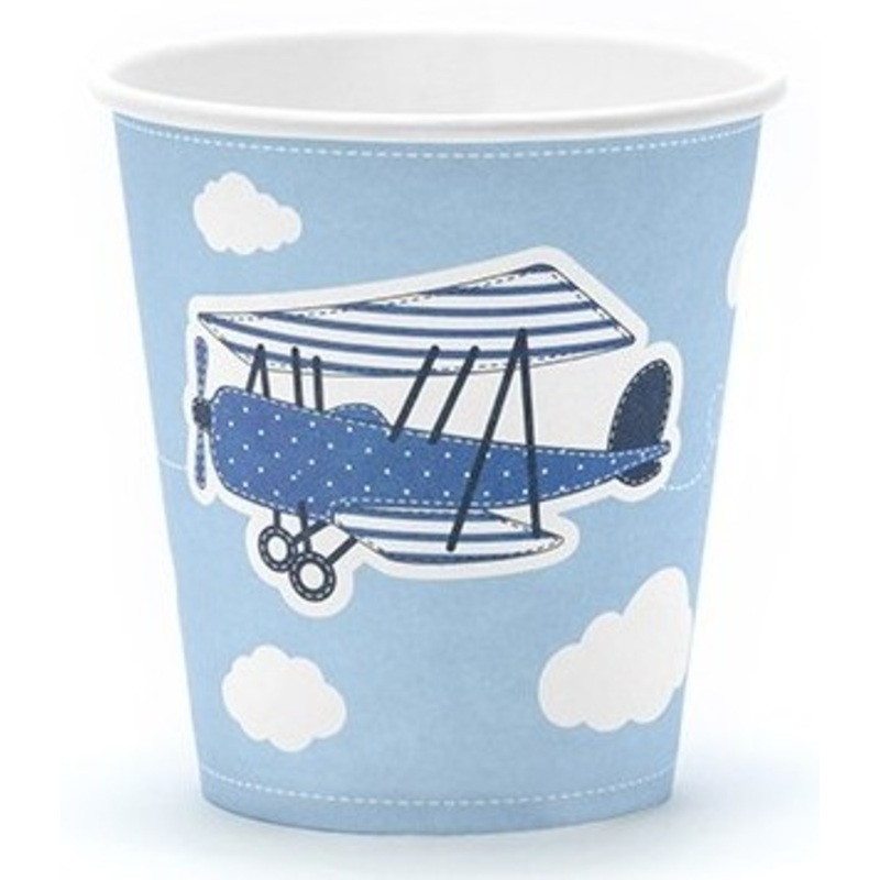 6 Little Plane paper cups 180ml
