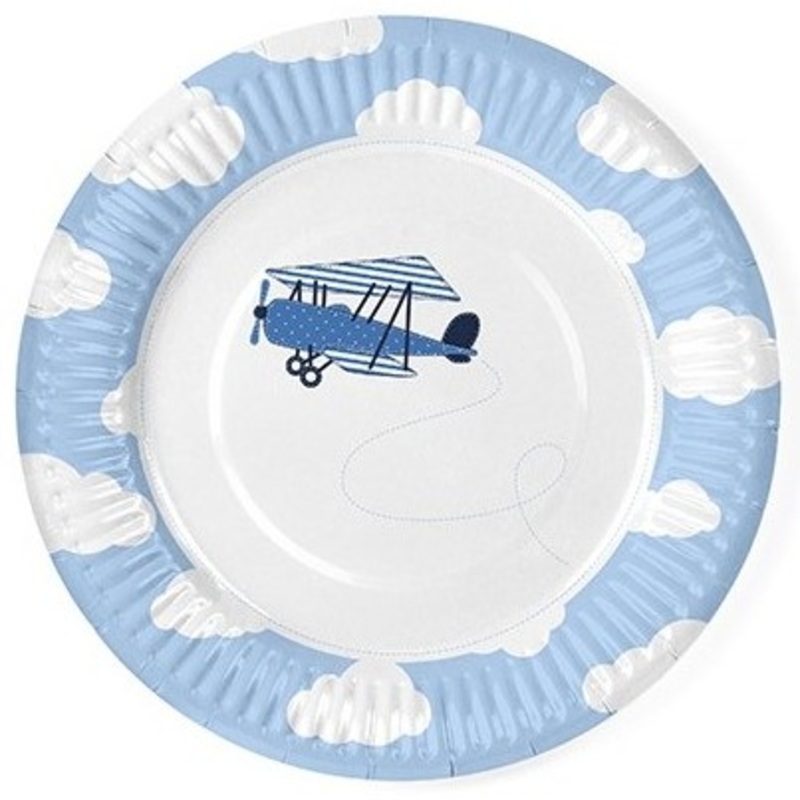 6 Little Plane paper plates 18cm