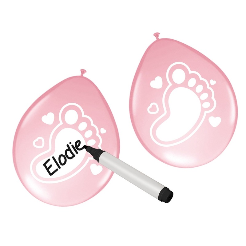 6 Sweet Babygirl party balloons 30cm