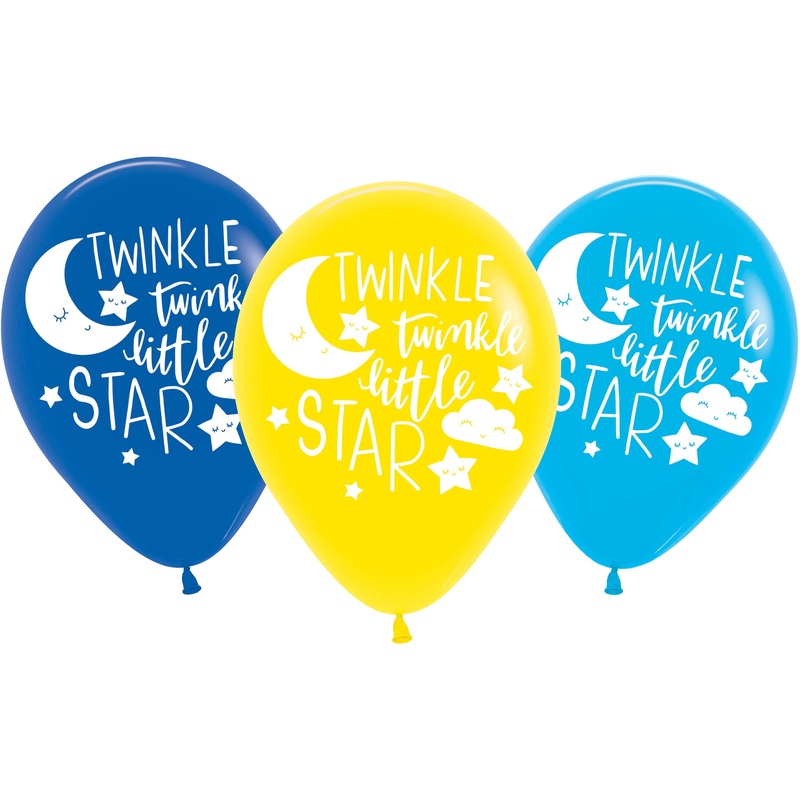 6 Twinkle Little Star balloons 27.5cm