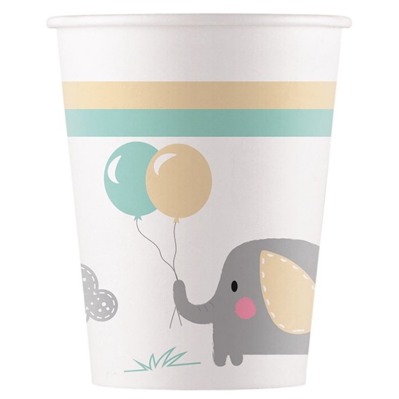 8 baby elephant cups compostable 200ml