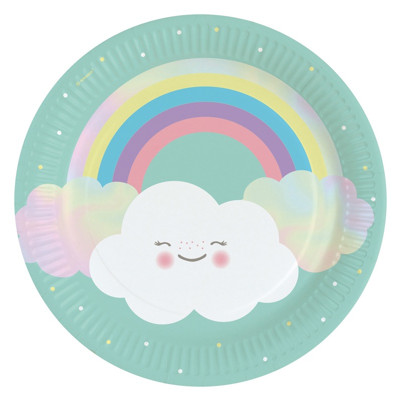 8 Cloud World Paper Plates 23cm