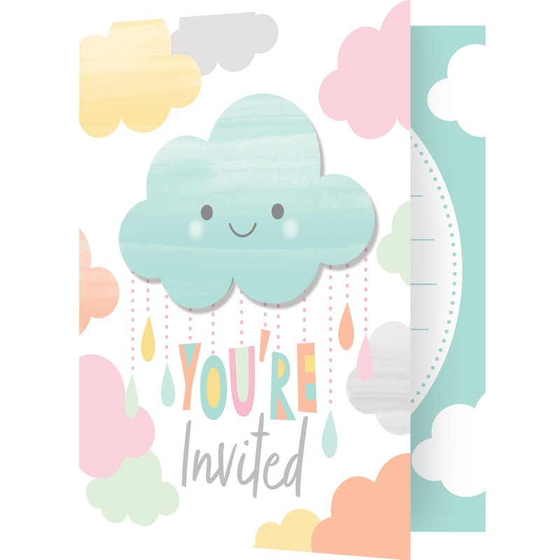 8 Little Cloud Invitation Cards