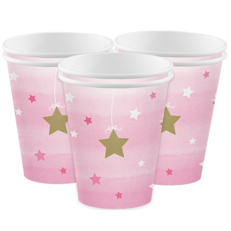 8 party cups pink Star 256ml