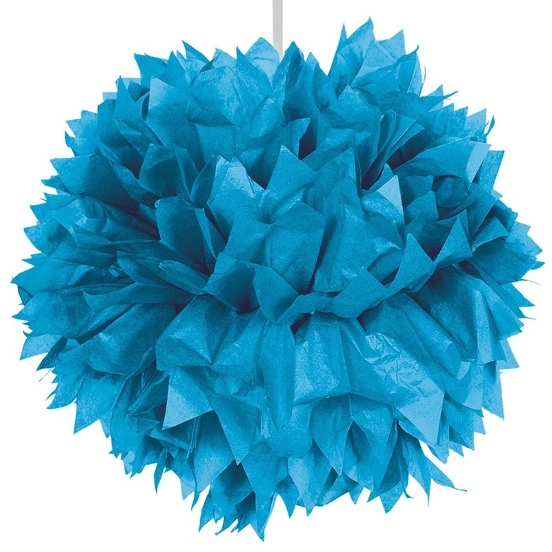 Blue pompom ball decoration 30cm