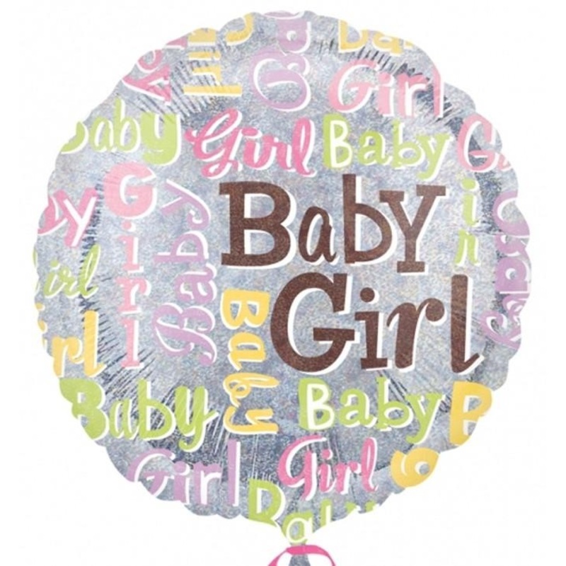 Foil balloon baby girl colorful