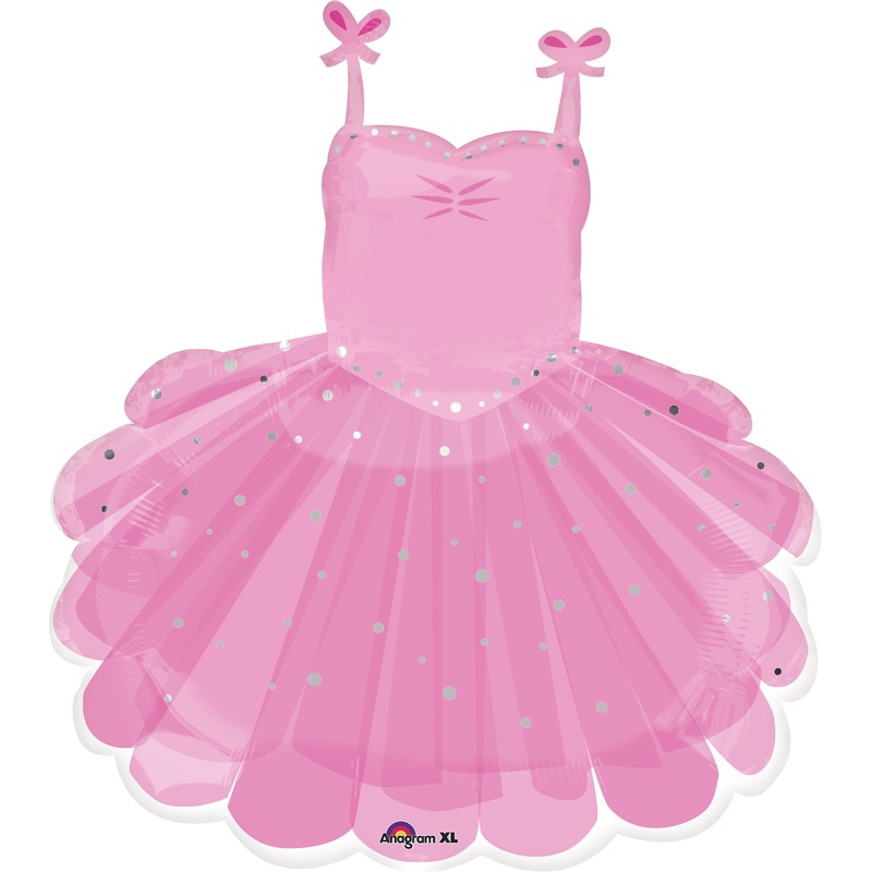 Foil balloon ballerina tutu pink sparkle