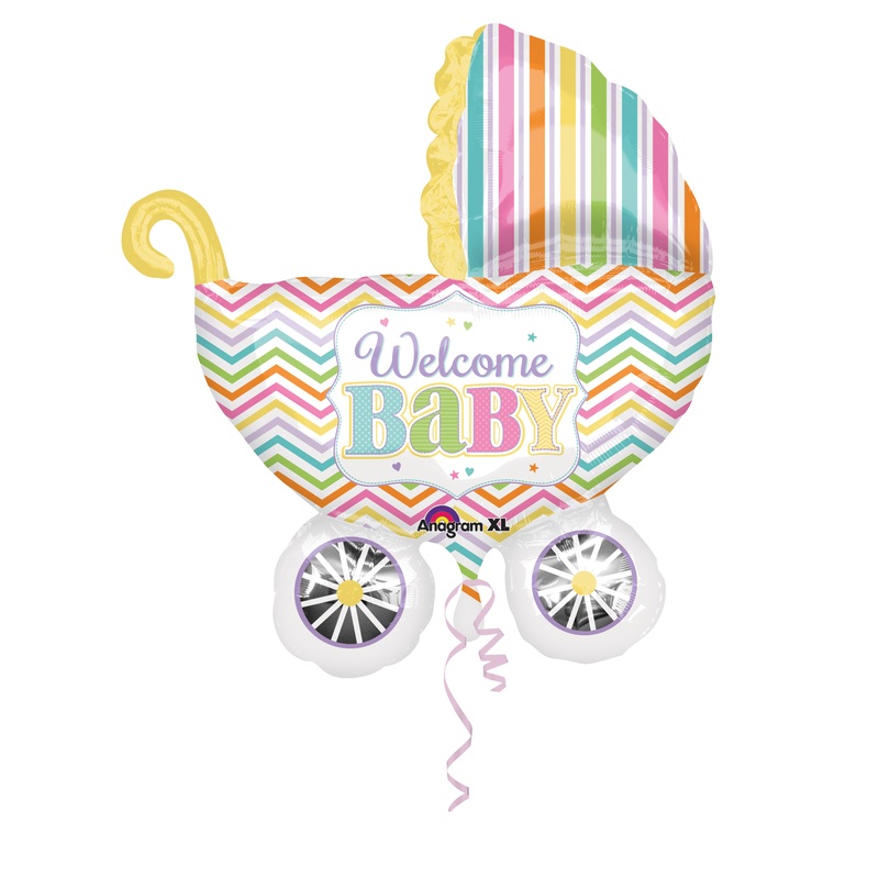 Foil balloon Welcome Baby stroller