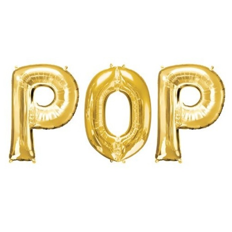 Golden Pop Foil Balloon 86cm