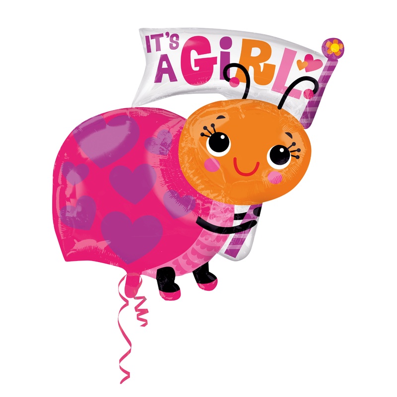 Ladybug Its a Girl foil balloon 63x81cm