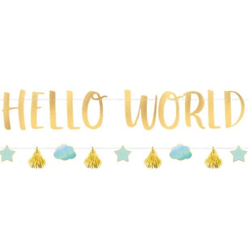 Oh Baby Hello World garland set 2 pieces