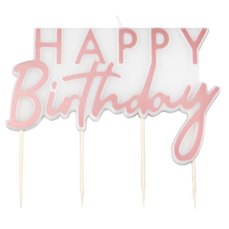 Red gold Happy Birthday candle