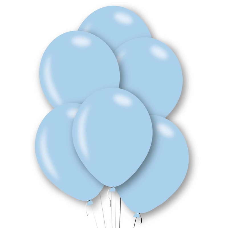 10 pearl blue latex balloons