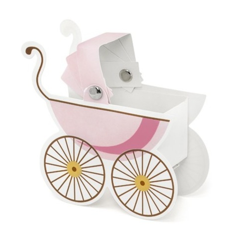 10 pink baby cart boxes 9.5 x 9.5 x 4cm