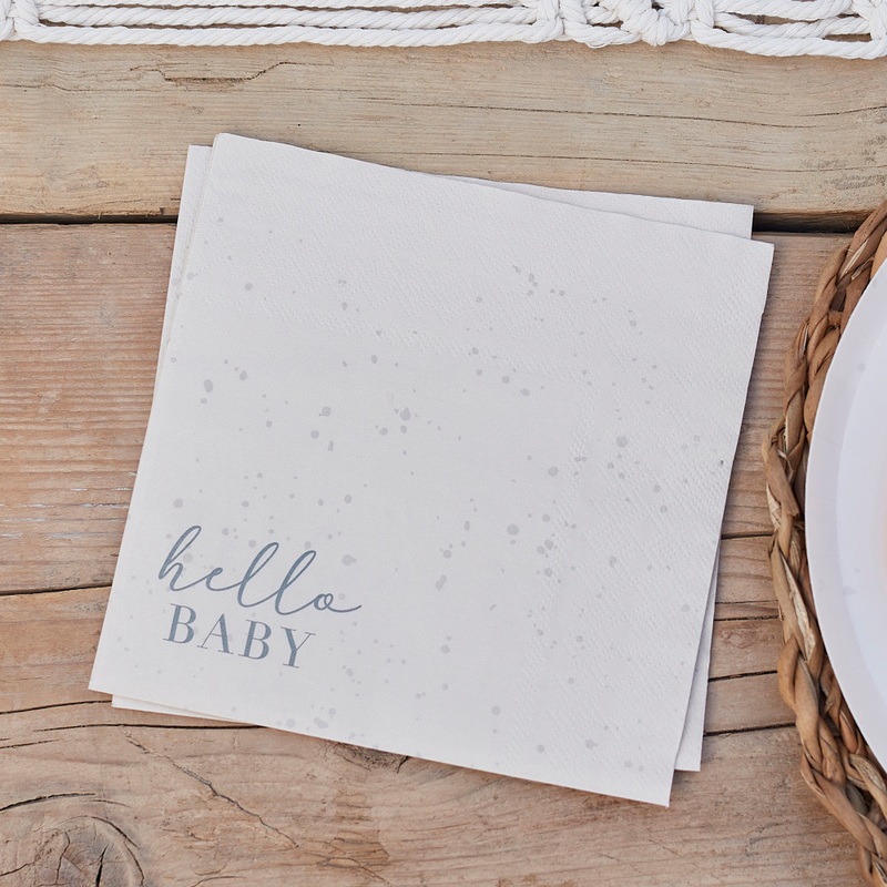 16 Hello Baby napkins 33cm