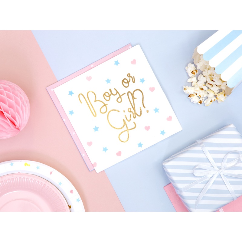 20 Boy or Girl metallic napkins 33cm