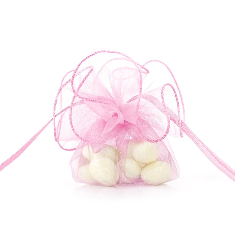 20 organza bags Flora light pink 26cm