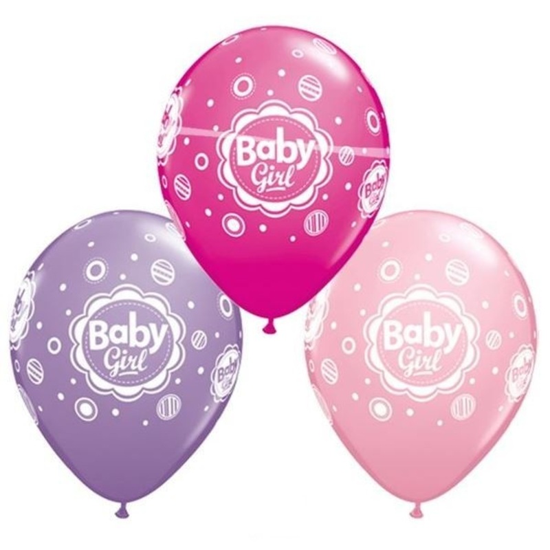 25 balloons baby girl 3 colors