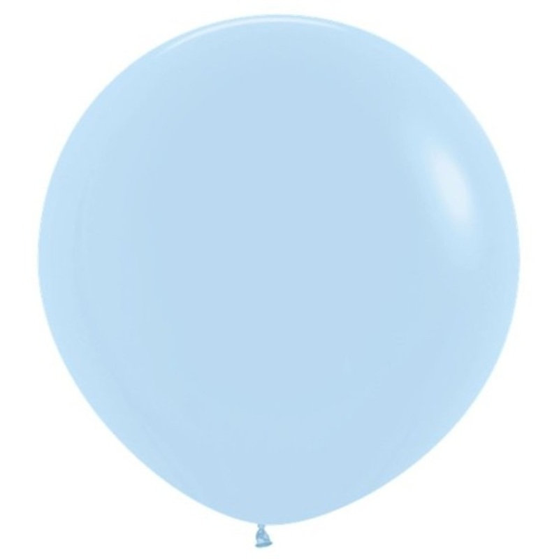 3 baby blue XL latex balloons 61cm