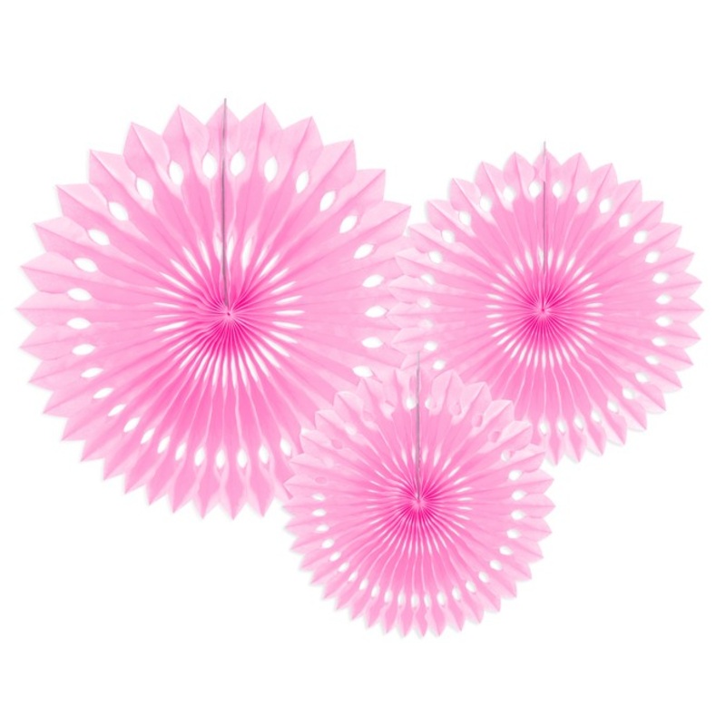 3 paper rosettes Kate pink