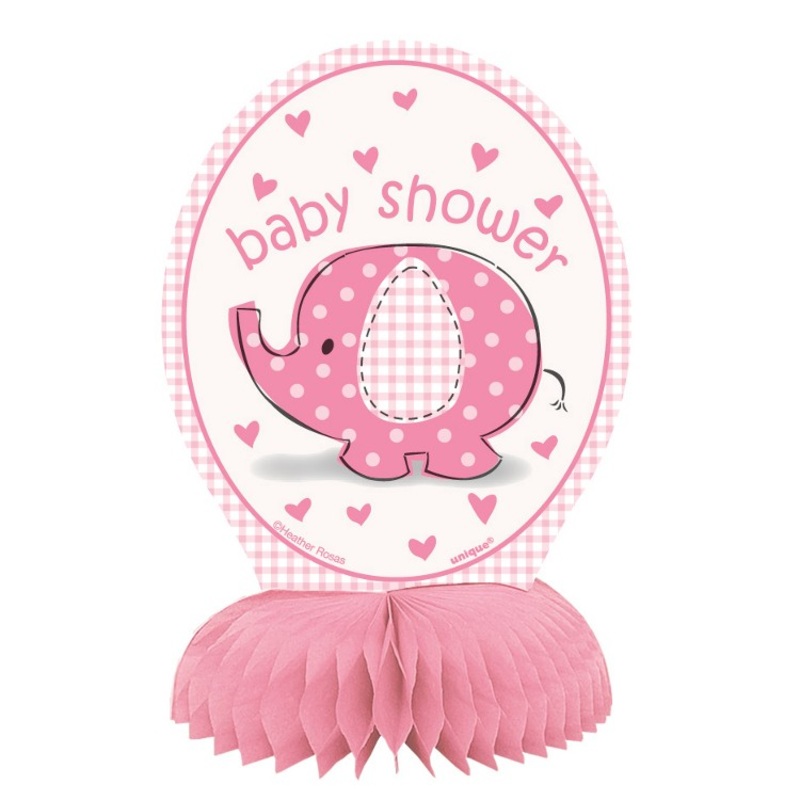 4 elephant baby party honeycomb ball cardboard displays