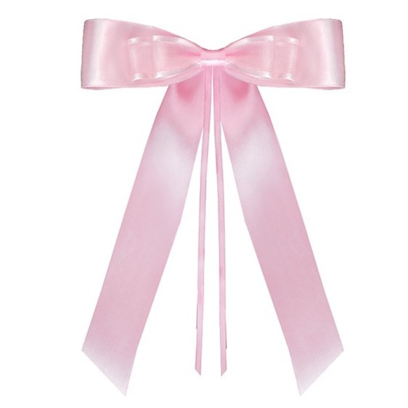 4 satin decorative bows pink 14cm