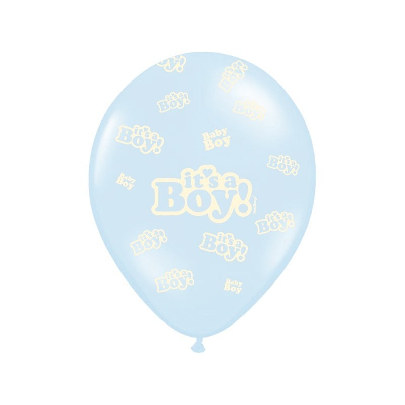 6 balloons Its A Boy light blue 30cm
