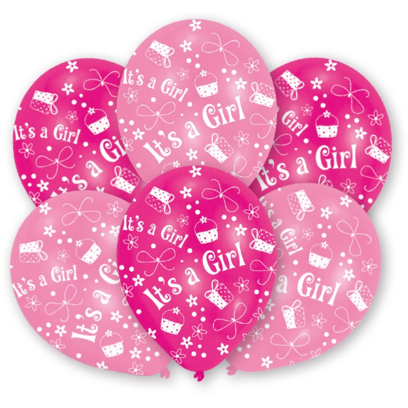 6 balloons Welcome Little Princess 27.5 cm